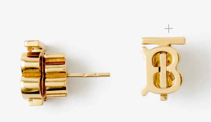博柏利镀金专属标识装饰耳环优雅呈现 TB 造型设计-奢侈品百科网